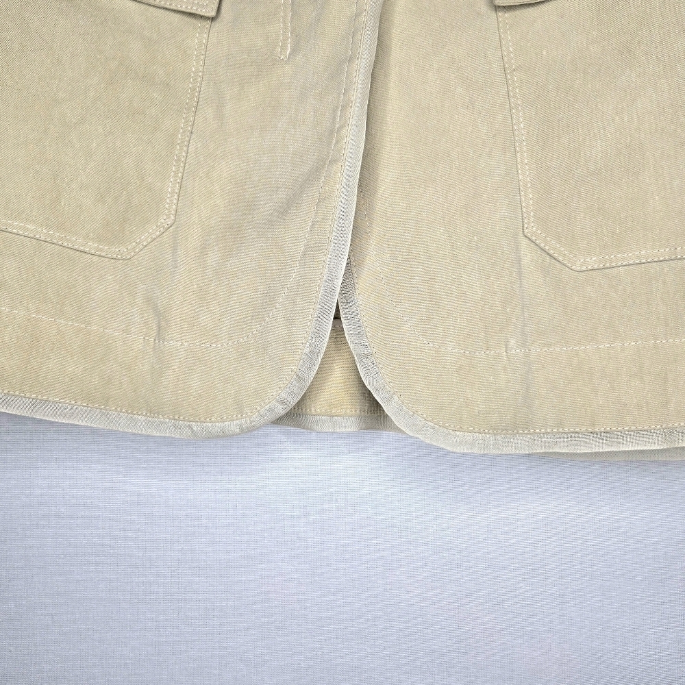 Per Se, by Carlisle Blazer/jacket. Khaki, Size 10. Linen - Picture 7 of 13